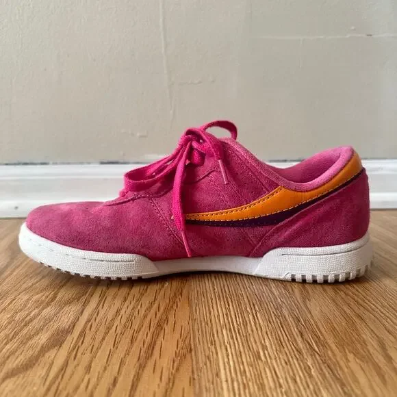 Fila Original Fitness Sneakers Bright Pink Suede Women's Size 7 Running Casual - Picture 5 of 13